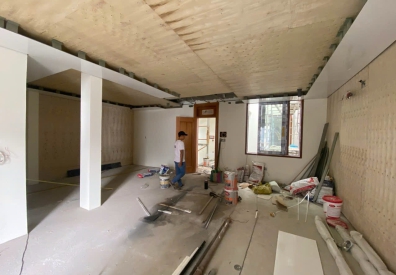 Công trình nhà phố sử dụng gỗ đỏ tự nhiên tại Tân Phú