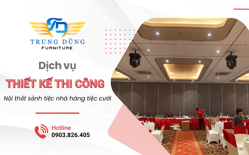 thiết kế thi công nội thất sảnh tiệc