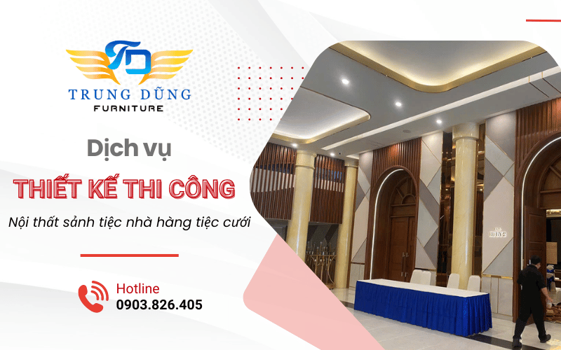 thiết kế thi công nội thất sảnh tiệc